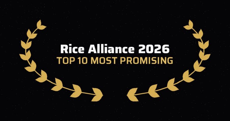 Rice Alliance 2026 Top 10 Most Promising badge